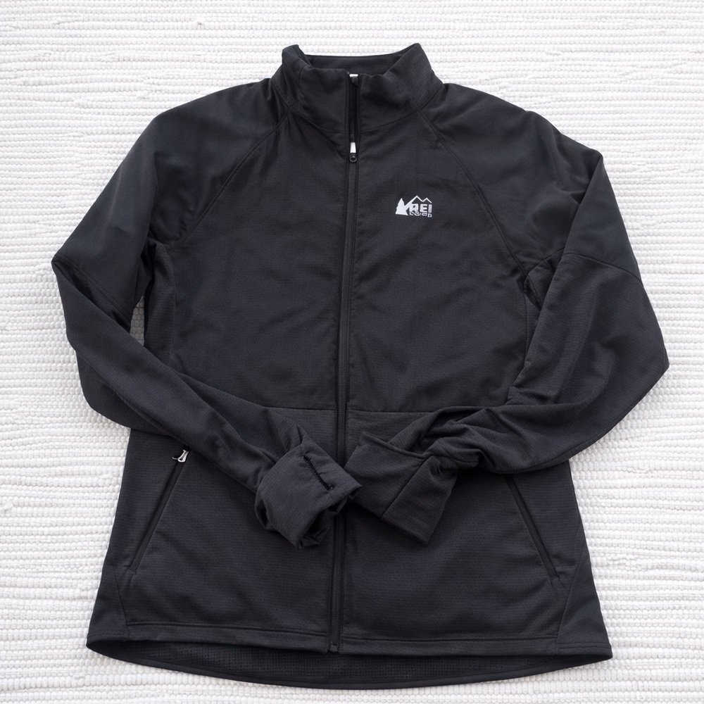 REI Co-op Insulated Hybrid Jacket Womens M Black Hiking Thumbhole Fleece - Picture 11 of 11